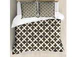 Abakuhaus Set Copripiumino Astratto Per Letti Singoli, Classico Motivo Floreale Vintage, Antiacaro E Anallergico Con Federa, 155 Cm X 220 Cm - 80 X 80 Cm, Color Tortora Scuro E Guscio D'uovo