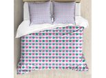 Abakuhaus Jungle Nursery Set Copripiumino Per Letti Singoli, Lustige Exotic Sloth, Antiacaro, Adatto A Chi Soffre Di Allergie, Con Federa, 200 Cm X 200 Cm - 80 X 80 Cm, Rosa Baby E Multicolore