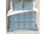 Abakuhaus Set Copripiumino Per Letti Singoli, Motivo Floreale Acquatico, Antiacaro, Adatto A Chi Soffre Di Allergie, Con Federa, 200 Cm X 200 Cm - 80 X 80 Cm, Pale Teal Blu Lago
