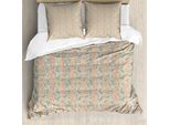 Abakuhaus Set Copripiumino Per Letto Singolo, Motivo Floreale Con Rose In Fiore, Antiacaro E Anallergico, Con Federa, 200 Cm X 200 Cm - 80 X 80 Cm, Grigio Giallo Verde Mare