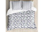Abakuhaus Set Copripiumino Per Letto Singolo, Disegno Floreale Acquerellato, Antiacaro, Adatto A Chi Soffre Di Allergie, Con Federa, 200 Cm X 200 Cm - 80 X 80 Cm, Blu Indaco Scuro E Verde Alloro