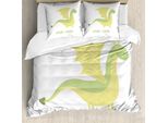 Abakuhaus Set Copripiumino Per Letti Singoli, Tipografia E Fantasia Dino, Antiacaro, Adatto A Chi Soffre Di Allergie, Con Federa, 200 Cm X 200 Cm - 80 X 80 Cm, Pistacchio Verde
