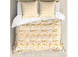 Set Copripiumino Abakuhaus Per Letti Singoli, Articolo Estivo Da Giardino, Antiacaro, Adatto A Chi Soffre Di Allergie, Con Federa, 200 Cm X 200 Cm - 80 X 80 Cm, Arancione Chiaro E Bianco