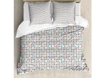 Abakuhaus Set Copripiumino Astratto Per Letti Singoli, Disegni Moderni Colorati, Antiacaro, Adatto A Chi Soffre Di Allergie, Con Federa, 155 Cm X 220 Cm - 80 X 80 Cm, Bianco Multicolore