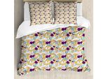 Abakuhaus Set Copripiumino Per Letto Singolo, Frutta E Foglie Colorate, Antiacaro, Adatto A Chi Soffre Di Allergie, Con Federa, 200 Cm X 200 Cm - 80 X 80 Cm, Multicolore