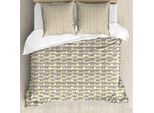 Abakuhaus Set Copripiumino Romantico Per Letti Singoli, Foglie Di Rose Color Pastello, Antiacaro, Adatto A Chi Soffre Di Allergie, Con Federa, 155 Cm X 220 Cm - 80 X 80 Cm, Giallo Pallido Rosa