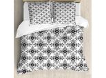Abakuhaus Set Copripiumino Geometrico Per Letti Singoli, Forme Monocromatiche A Zigzag, Antiacaro, Adatto A Chi Soffre Di Allergie, Con Federa, 200 Cm X 200 Cm - 80 X 80 Cm, Tortora Scuro, Grigio, Bianco