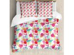 Abakuhaus Set Copripiumino Per Letto Singolo, Spring Time Arte Botanica, Antiacaro, Adatto A Chi Soffre Di Allergie, Con Federa, 200 Cm X 200 Cm - 80 X 80 Cm, Multicolore