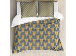 Abakuhaus Set Copripiumino Astratto Per Letti Singoli, Decorazione Rotonda Retrò, Antiacaro, Adatto A Chi Soffre Di Allergie, Con Federa, 200 Cm X 200 Cm - 80 X 80 Cm, Multicolore