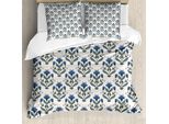 Abakuhaus Set Copripiumino Per Letti Singoli, Motivo Floreale, Antiacaro, Adatto A Chi Soffre Di Allergie, Con Federa, 155 Cm X 220 Cm - 80 X 80 Cm, Champagne Multicolore