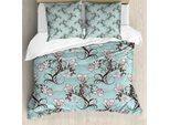 Abakuhaus Set Copripiumino Per Letto Singolo, Motivo Royal Flower, Antiacaro, Adatto A Chi Soffre Di Allergie, Con Federa, 200 Cm X 200 Cm - 80 X 80 Cm, Seafoam Palisander