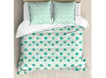 Abakuhaus Set Copripiumino Per Letti Singoli, Foglie Di Crostacei Seashore, Antiacaro, Adatto A Chi Soffre Di Allergie, Con Federa, 155 Cm X 220 Cm - 80 X 80 Cm, Dark Seafoam Ivory