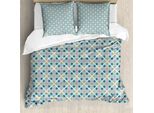 Abakuhaus Set Copripiumino Astratto Per Letti Singoli, Diagonal Squares Geometric, Antiacaro, Adatto A Chi Soffre Di Allergie, Con Federa, 155 Cm X 220 Cm - 80 X 80 Cm, Multicolore