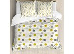 Abakuhaus Set Copripiumino Astratto Per Letti Singoli, Arte Minimalista Esagonale, Antiacaro, Adatto A Chi Soffre Di Allergie, Con Federa, 200 Cm X 200 Cm - 80 X 80 Cm, Avorio Giallo Scuro