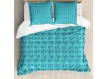Set Copripiumino Abakuhaus Per Letti Singoli, Motivo Vintage Con Biciclette, Antiacaro E Anallergico, Con Federa, 200 Cm X 200 Cm - 80 X 80 Cm, Acquamarina Chiaro