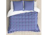 Abakuhaus Set Copripiumino Per Letti Singoli, Motivi Floreali Boho, Antiacaro E Anallergico, Con Federa, 200 Cm X 200 Cm - 80 X 80 Cm, Blu Ceil Multicolore