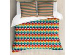 Abakuhaus Set Copripiumino Astratto Per Letti Singoli, Motivo Artistico Colorato E Stravagante, Antiacaro E Anallergico Con Federa, 200 Cm X 200 Cm - 80 X 80 Cm, Multicolore
