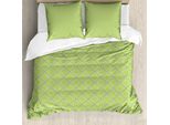 Set Copripiumino Abakuhaus Per Letti Singoli, Motivo Floreale Monocromatico, Antiacaro, Adatto A Chi Soffre Di Allergie, Con Federa, 155 Cm X 220 Cm - 80 X 80 Cm, Giallo Verde Verde