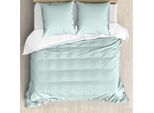 Abakuhaus Set Copripiumino Geometrico Per Letti Singoli, Zigzag Monocromatici Pastello, Antiacaro E Anallergico Con Federa, 155 Cm X 220 Cm - 80 X 80 Cm, Pale Seafoam E Bianco
