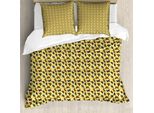 Abakuhaus Set Copripiumino Per Letto Singolo, Motivo Farfalle Dettagliato, Antiacaro, Adatto A Chi Soffre Di Allergie, Con Federa, 200 Cm X 200 Cm - 80 X 80 Cm, Giallo Pastello Multicolore
