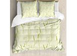Abakuhaus Set Copripiumino Botanico Per Letti Singoli, Erbe Naturali E Artificiali, Antiacaro, Adatto A Chi Soffre Di Allergie, Con Federa, 200 Cm X 200 Cm - 80 X 80 Cm, Kaki Verde Chiaro