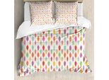 Set Copripiumino Retrò Abakuhaus Per Letti Singoli, Bohemian Feders Colorate, Antiacaro, Adatto A Chi Soffre Di Allergie, Con Federa, 155 Cm X 220 Cm - 80 X 80 Cm, Eischale E Multicolor