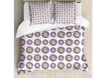 Abakuhaus Set Copripiumino Geometrico Per Letti Singoli, Cerchi In Arte Whirlpool, Antiacaro, Adatto A Chi Soffre Di Allergie, Con Federa, 155 Cm X 220 Cm - 80 X 80 Cm, Multicolore