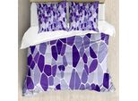 Set Copripiumino Abakuhaus Per Letti Singoli, Monocromatico Voronoi, Antiacaro, Adatto A Chi Soffre Di Allergie, Con Federa, 155 Cm X 220 Cm - 80 X 80 Cm, Blu Viola Ceil Blu