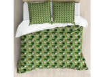 Abakuhaus Set Copripiumino Tropicale Per Letti Singoli, Fenicotteri E Foglie Di Monstera, Antiacaro, Adatto A Chi Soffre Di Allergie, Con Federa, 200 Cm X 200 Cm - 80 X 80 Cm, Multicolore