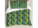 Set Copripiumino Abakuhaus Per Letti Singoli, BlüHend Summer Flowers, Antiacaro, Adatto A Chi Soffre Di Allergie, Con Federa, 200 Cm X 200 Cm - 80 X 80 Cm, Multicolore