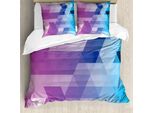 Set Copripiumino Abakuhaus Mosaik Per Letti Singoli, Tonalità Fucsia E Acquamarina, Antiacaro, Adatto A Chi Soffre Di Allergie, Con Federa, 200 Cm X 200 Cm - 80 X 80 Cm, Multicolore