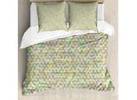 Abakuhaus Set Copripiumino Geometrico Per Letti Singoli, Triangoli Colorati Artistici, Antiacaro, Adatto A Chi Soffre Di Allergie, Con Federa, 155 Cm X 220 Cm - 80 X 80 Cm, Multicolore