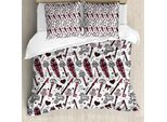 Abakuhaus Set Copripiumino Romantico Per Letti Singoli, Creativa Arte Vintage, Antiacaro E Anallergico Con Federa, 155 Cm X 220 Cm - 80 X 80 Cm, Bianco Multicolore