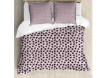 Abakuhaus Set Copripiumino Per Letto Singolo, Rosy Butterflies, Antiacaro, Adatto A Chi Soffre Di Allergie, Con Federa, 200 Cm X 200 Cm - 80 X 80 Cm, Pale Rose Coke Grey