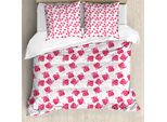 Abakuhaus Set Copripiumino Per Letto Singolo, Cuori Lecca-Lecca, Antiacaro, Adatto A Chi Soffre Di Allergie, Con Federa, 155 Cm X 220 Cm - 80 X 80 Cm, Bianco E Multicolore