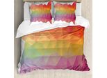 Set Copripiumino Abakuhaus Per Letti Singoli, Colori Arcobaleno Retrò, Poliestere, Antiacaro, Adatto A Chi Soffre Di Allergie, Con Federa, 155 Cm X 220 Cm - 80 X 80 Cm, Multicolore