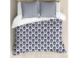 Set Copripiumino In Damasco Abakuhaus Per Letti Singoli, Stile Monocromatico Nostalgico, Antiacaro E Anallergico Con Federa, 155 Cm X 220 Cm - 80 X 80 Cm, Viola Blu Guscio D'uovo