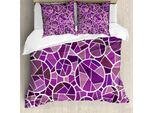 Set Copripiumino Abakuhaus Mosaik Per Letti Singoli, Motivo Viola, Antiacaro, Adatto A Chi Soffre Di Allergie, Con Federa, 200 Cm X 200 Cm - 80 X 80 Cm, Multicolore