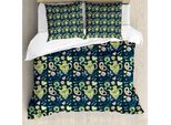Abakuhaus Set Copripiumino Per Letto Singolo, Con Motivo Di Macaron E Cuori, Antiacaro E Anallergico, Con Federa, 200 Cm X 200 Cm - 80 X 80 Cm, Multicolore