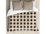 Abakuhaus Set Copripiumino Geometrico Per Letti Singoli, Elementi Astratti Artistici, Antiacaro, Adatto A Chi Soffre Di Allergie, Con Federa, 155 Cm X 220 Cm - 80 X 80 Cm, Salmone Chiaro Verde Chiaro