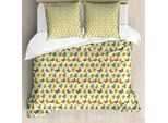 Abakuhaus Set Copripiumino Per Letti Singoli, Entomologia, Ali Colorate, Antiacaro, Adatto A Chi Soffre Di Allergie, Con Federa, 155 Cm X 220 Cm - 80 X 80 Cm, Crema Multicolore