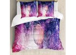 Abakuhaus Set Copripiumino Astral Per Letti Singoli, Vivid Galactic Kunst, Antiacaro, Adatto A Chi Soffre Di Allergie, Con Federa, 200 Cm X 200 Cm - 80 X 80 Cm, Multicolore