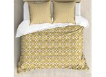 Abakuhaus Set Copripiumino Marocchino Per Letti Singoli, Mosaico Floreale, Antiacaro, Adatto A Chi Soffre Di Allergie, Con Federa, 155 Cm X 220 Cm - 80 X 80 Cm, Ceil Blu Caffè