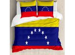 Abakuhaus Venezuela Set Copripiumino Per Letti Singoli, Mappa Colorata Del Paese, Antiacaro, Adatto A Chi Soffre Di Allergie, Con Federa, 155 Cm X 220 Cm - 80 X 80 Cm, Giallo Indaco