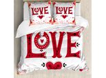 Abakuhaus Set Copripiumino Vintage Valentine Per Letti Singoli, Liebe Pastell Flora, Antiacaro, Adatto A Chi Soffre Di Allergie, Con Federa, 200 Cm X 200 Cm - 80 X 80 Cm, Multicolore