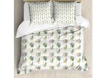 Abakuhaus Set Copripiumino Philodendron Per Letti Singoli, Summer Tropic, Antiacaro, Adatto A Chi Soffre Di Allergie, Con Federa, 155 Cm X 220 Cm - 80 X 80 Cm, Verde Reseda Blush