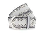 Vanzetti Pelle Cintura 40Mm Rivet Belt W75 White Bianco