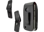 Caseroxx Custodia In Pelle Con Clip Da Cintura Compatibile Con Emporia Touchsmart V188 In Vera Pelle, Custodia Con Clip Da Cintura E Finestra Di Visualizzazione
