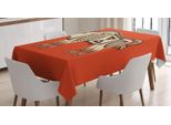 Abakuhaus Tovaglia Con Motivo Bufalo, Disegno Bisonte Selvatico, Resistente Allo Sporco, Facile Da Pulire, Lavabile, Stampa Con Colori Vivaci Che Non Sbiadiscono, 140 X 240 Cm, Rosso Cinabro Marrone