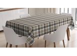 Tovaglia Abakuhaus Brown Plaid, Marrone Blu Geometrico, Adatta Per Interni Ed Esterni, Lavabile, Colori Vivaci, Non Sbiadisce, 140 X 200 Cm, Multicolore